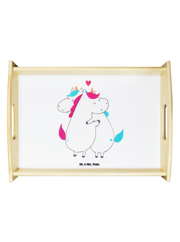 Mr. & Mrs. Panda Serviertablett Einhorn Mitteilung ohne Spruch in Weiß