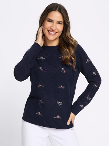 Sieh an! Ajour-Pullover in marine