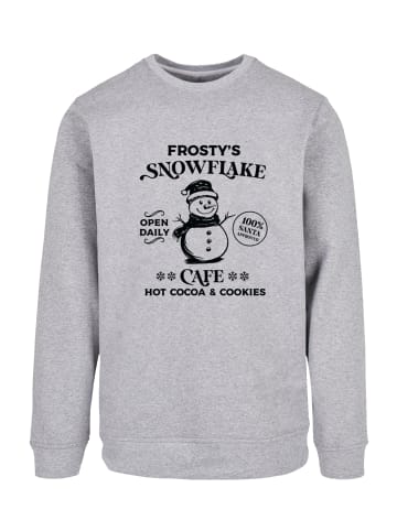 F4NT4STIC Sweatshirt Frostys Snowflake Cafe Retro Weihnachten Sign in grau meliert