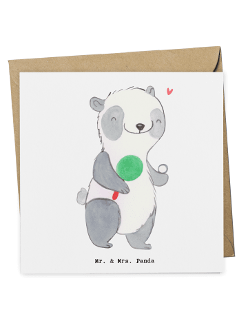 Mr. & Mrs. Panda Grußkarte Panda Tischtennis ohne Spruch in Weiß