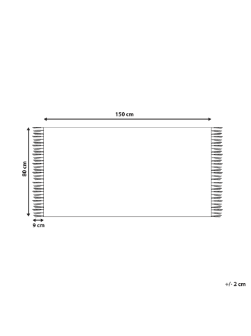 Beliani Kurzflor AKARSU in Violett/Weiß - (W) 80 x (H) 0.3 x (L) 150 cm