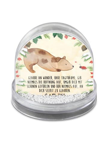 Mr. & Mrs. Panda Weihnachts Schneekugel Hund Marienkäfer mit Spruch in Naturpapier