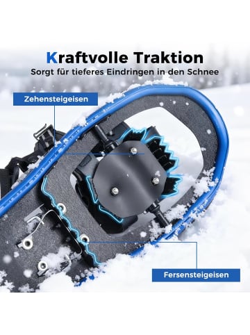 COSTWAY Schneeschuhe mit Steighilfe Schuhgröße EUR 35-40 in Blau