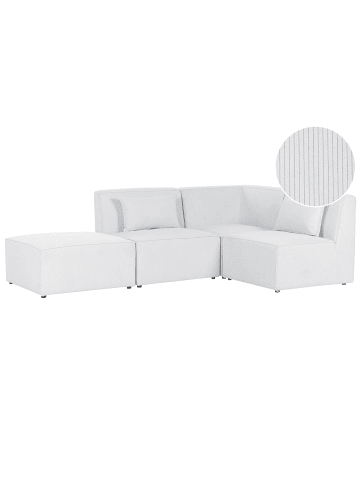 Beliani 3-Sitzer Sofa LEMVIG in Weiß - (W) 250 x (H) 78 x (L) 166 cm