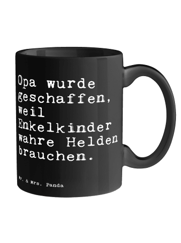 Mr. & Mrs. Panda Tasse Opa wurde geschaffen, weil... mit Spruch in Schwarz