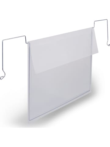 Durable Drahtbügeltasche mit Klappe A4 quer PP transparent