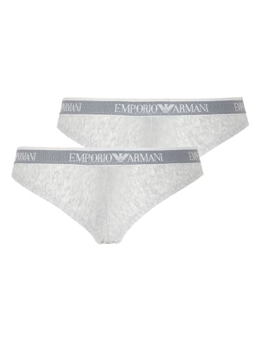 Emporio Armani 2er Pack Brazilian Slip in Grau