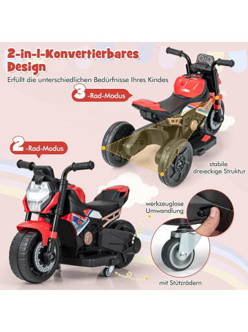 COSTWAY 2in1 Elektro Motorrad Kinder 74x38x48cm in Rot