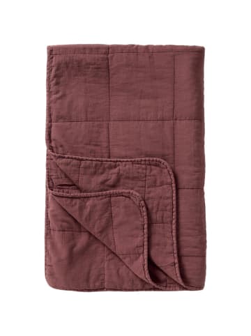 IB Laursen Vintage Quilt unifarben Baumwolldecke in dusty plum