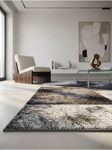 KADIMA DESIGN Teppich Kurzflor Waschbar Karo LATEMAR Strapazierfähig OEKO-TEX in Grau
