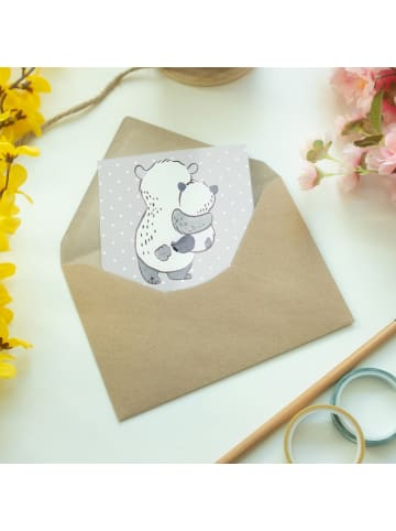 Mr. & Mrs. Panda Grußkarte Panda Beste Pflegeeltern der Welt mit... in Grau Pastell