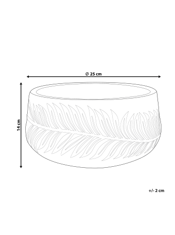 Beliani Outdoor Blumentopf FTERO in Weiß - (W) 25 x (H) 14 x (L) 25 cm