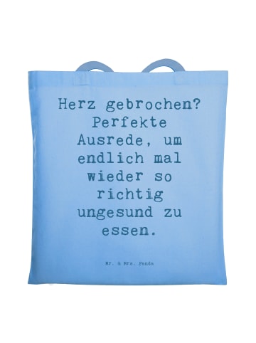Mr. & Mrs. Panda Tote Bag Spruch Liebeskummer Tröster mit Spruch in Sky Blue