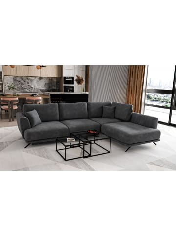 MF Design Lardo Recamiere Rechts in Asphalt -  (L) 191 x (B) 276 x (H) 90 cm