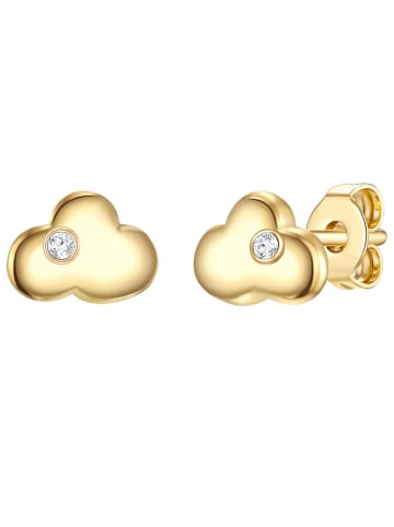 Glanzstücke München Ohrstecker Wolke Sterling Silber Zirkonia in gelbgold