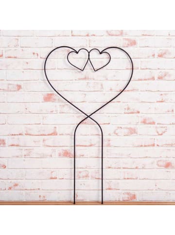AltoBelli Rankhilfe AMORE Herz Stab Metall lackiert mit 2 HERZEN 40 cm