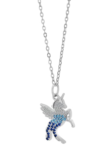 Adeliás Kinder Halskette – Einhorn aus 925 Silber mit Zirkonia 42+5 in silber