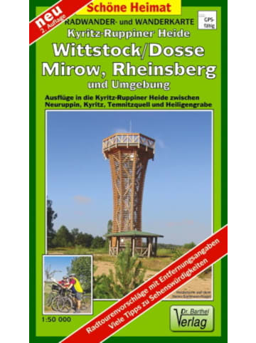 Barthel Landkarte/Globus - Doktor Barthel Karte Kyritz-Ruppiner Heide, Wittstock/Dosse,