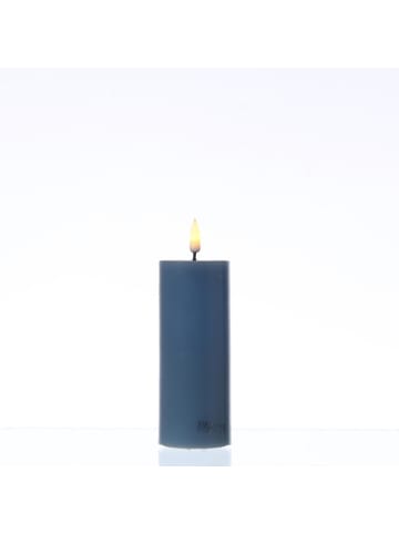 Deluxe Homeart LED Kerze Mia Echtwachs flackernd H: 12,5cm D: 5cm in blau