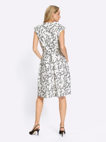 Heine Etuikleid in ecru-schwarz-bedruckt