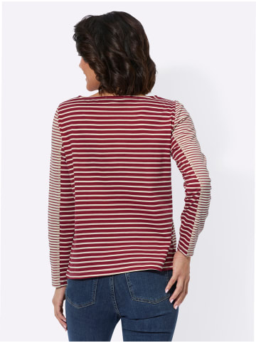 WITT WEIDEN Shirt in kirsche-elfenbein-geringelt