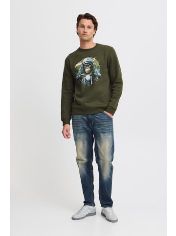 BLEND Sweatshirt BHSweatshirt 20717756 lässiges Sweatshirt mit Print in oliv