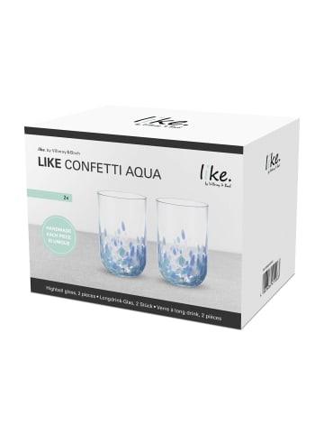 like. by Villeroy & Boch 2er Set Longdrinkglas Like Confetti 300 ml in blau
