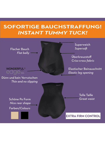 MISS PERFECT Shapewear Tummy Tux Hoher Slip in Schwarz