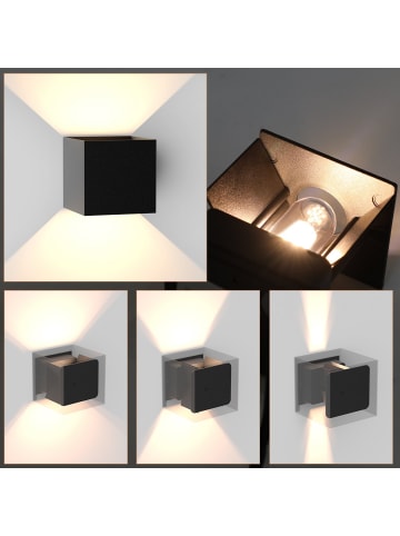 ZMH Wandleuchte in schwarz 1-flammige G9 up down Licht warmweiß IP65 - EEK F