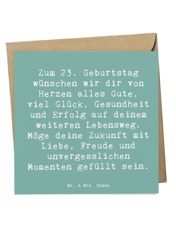Mr. & Mrs. Panda Einladungskarte Spruch 23. Geburtstag mit Spruch in Meeresbrise
