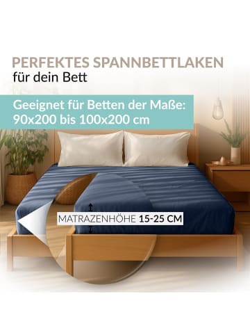 Carpe Sonno Edel-Jersey Spannbettlaken in Marine-Blau