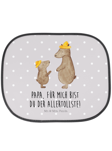 Mr. & Mrs. Panda Auto Sonnenschutz Bären mit Hut mit Spruch in Grau Pastell