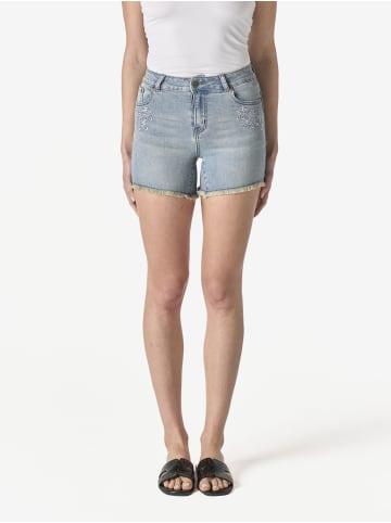 KOROSHI Kurze Denim-Normalstickerei in blau