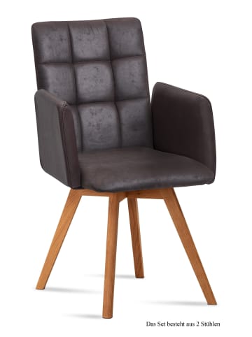 58 aufm Kessel ARMLEHNSTUHL (2er-Set) Dione 52x91x60 Eiche geölt/Olivgrün