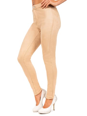 Cipo & Baxx Damen Slim Fit Hose Mid Waist in Stone