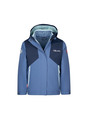 Trollkids 3 in 1 Jacke "Preikestolen" in Marine/Lotusblau/Kalte Minze