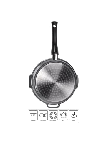 Stoneline Stielkasserolle 18 cm | mit Deckel in Anthrazit