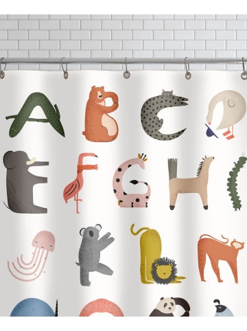 Juniqe Duschvorhang "Animal Alphabet" in Bunt