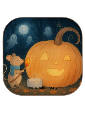 Mr. & Mrs. Panda Tassen Untersetzer Kürbis Maus Design ohne Spruch in Weiß