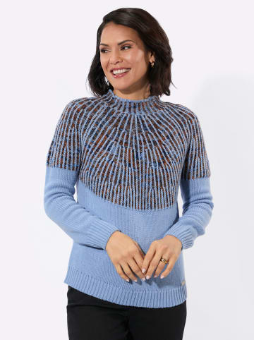 WITT WEIDEN Norwegerpullover in bleu-cognac-gemustert