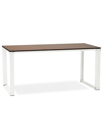 KADIMA DESIGN Schreibtisch 160x80 cm robust modern, Melaminholz & Metall in Braun-Weiß