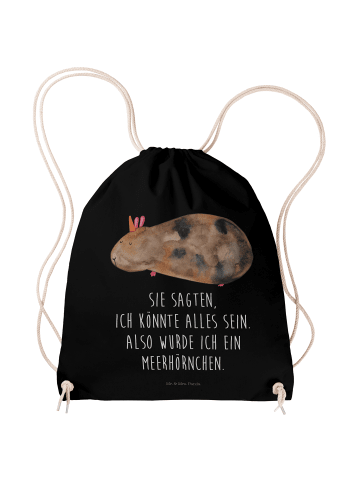 Mr. & Mrs. Panda Gym-Rucksack Einhorn Meerschweinchen mit Spruch in Schwarz