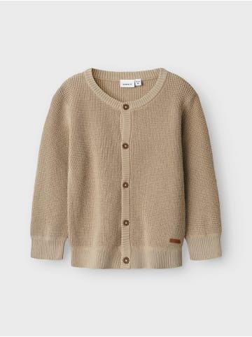 name it Legere Strickjacke Waffelstrick Pulli Bio-Baumwolle in Beige