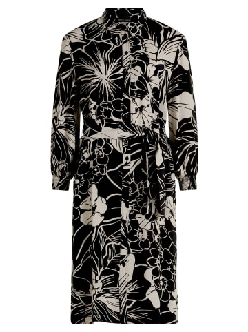 Betty Barclay Hemdblusenkleid mit Bindegürtel in Schwarz/Beige
