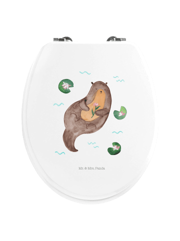 Mr. & Mrs. Panda Motiv WC Sitz Otter Seerose ohne Spruch in Weiß