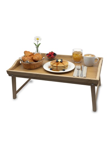 relaxdays Betttablett in Natur - (B)50 x (H)20 x (T)30 cm
