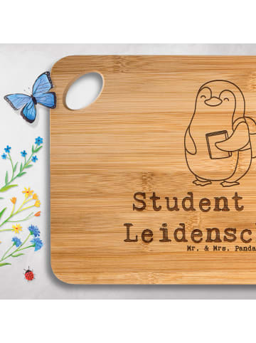 Mr. & Mrs. Panda Holzbrett Student Leidenschaft mit Spruch in Braun