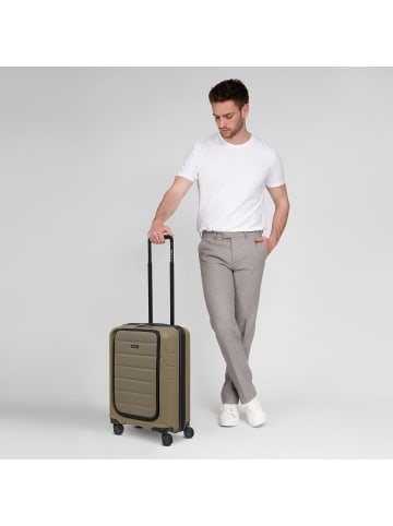 Redolz Essentials 17 4-Rollen Kabinentrolley 55 cm Soft-Pocket Laptopfach in khaki