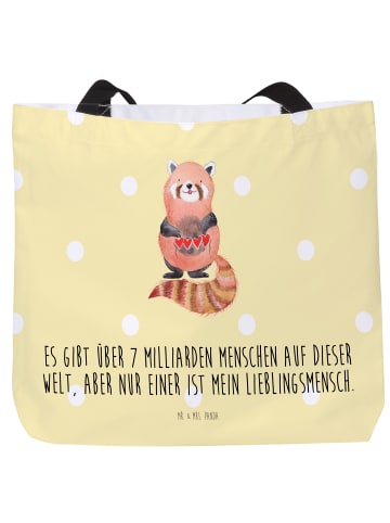 Mr. & Mrs. Panda Tote Bag Roter Panda mit Spruch in Gelb Pastell