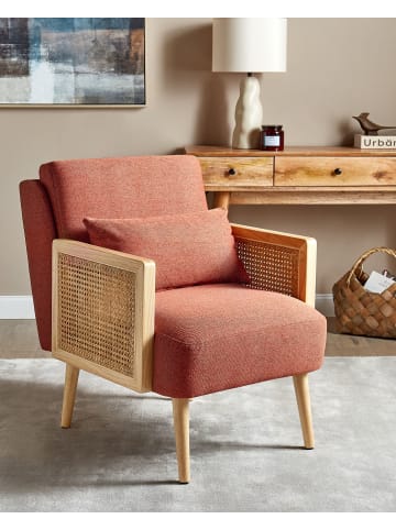 Beliani Sessel ORUM in Orange/Braun - (W) 65 x (H) 80 x (L) 78 cm